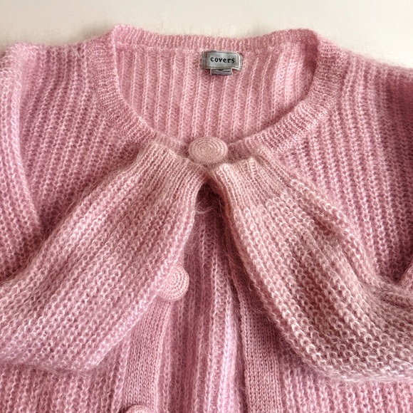 50%Mohair Vintage 1960s Covers super fuzzy feminine retro sweater .Size L - Picture 5 of 11